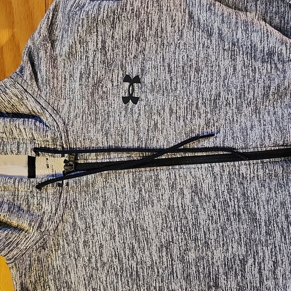 Under Armour medium gray/black striped zip up hoodie - Picture 2 of 15